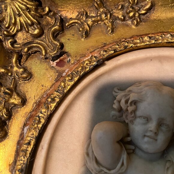 Antique Edward William Wyon marble relief plaque The Calmady Children - Picture 6 of 7